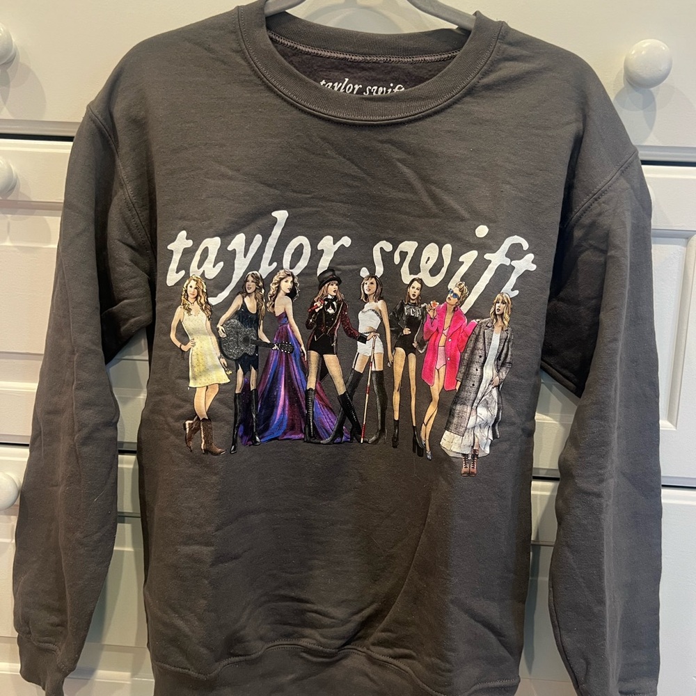 Grey Taylor Swift Eras Tour crewneck sweatshirt